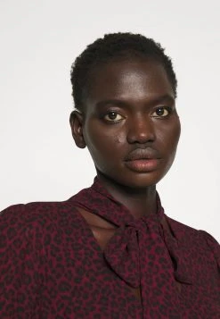 MICHAEL Michael Kors Damen CHEETAH TIE - Bluse - Dark Ruby -Michael Kors Verkäufe c28ff8b3b7a84b23aa0f2fac588485c3