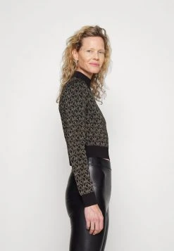 MICHAEL Michael Kors Damen DOT CROP TOP - Strickpullover - Black/gold 5 MICHAEL Michael Kors Damen DOT CROP TOP - Strickpullover - Black/gold -Michael Kors Verkäufe c43c50e5359d472f9585bee23b28d6e9