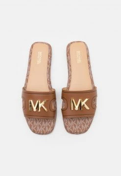MICHAEL Michael Kors Damen KIPPY SLIDE - Pantolette Flach - Luggage -Michael Kors Verkäufe c50e4713fae241b090cd54580a23c634
