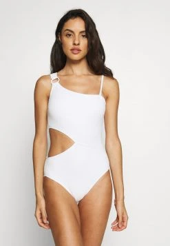 MICHAEL Michael Kors Damen DECADENT TEXTURE LOGO RING ONE PIECE - Badeanzug - White -Michael Kors Verkäufe c554e258d76249d4a0f812aa139c12fd