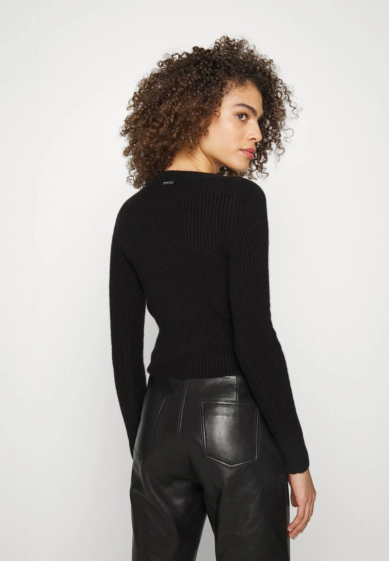 MICHAEL Michael Kors Damen CHAIN CUT OUT CROP - Strickpullover - Black 5 MICHAEL Michael Kors Damen CHAIN CUT OUT CROP - Strickpullover - Black – Bild 3