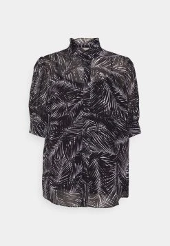 MICHAEL Michael Kors Damen PALM SHORT PUFF - Bluse - White/black -Michael Kors Verkäufe d3f708f80f3847be8d3da692da786291