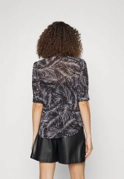 MICHAEL Michael Kors Damen PALM SHORT PUFF - Bluse - White/black -Michael Kors Verkäufe d4a1dd8965244d8d9acd97fef24ecdd9