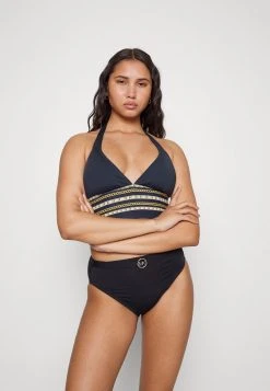MICHAEL Michael Kors Damen CHAIN BORDER HALTER - Bikini-Top - Navy -Michael Kors Verkäufe dc935420911546c69c15fef2c402b981