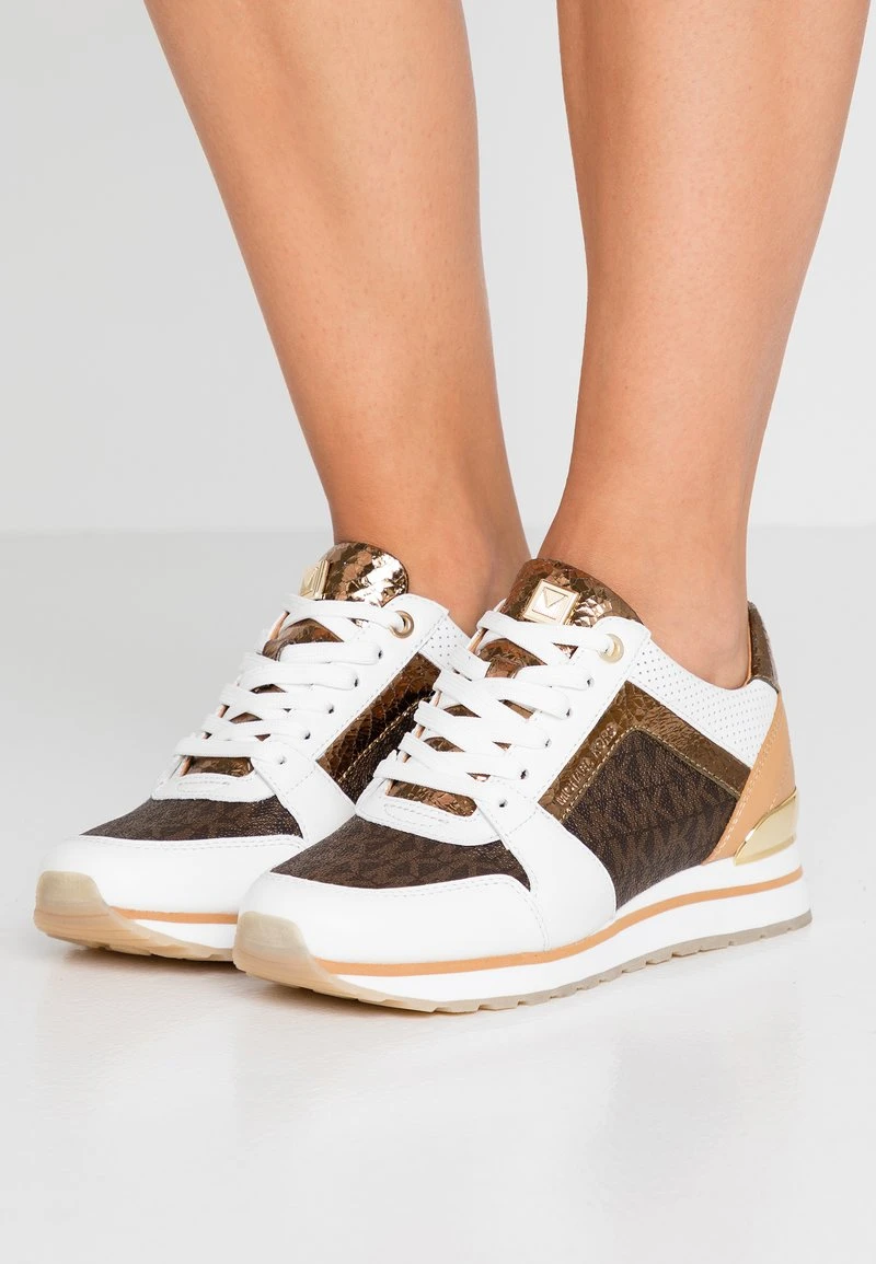 MICHAEL Michael Kors Damen BILLIE TRAINER - Sneaker Low - Optic White/brown 3 MICHAEL Michael Kors Damen BILLIE TRAINER - Sneaker Low - Optic White/brown