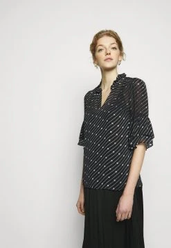 MICHAEL Michael Kors Damen LOGO BELL - Bluse - Black/ White