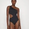 MICHAEL Michael Kors Damen LOGO CUT OUT ONE SHOULDER ONEPIECE - Badeanzug - Black -Michael Kors Verkäufe e66b59f6662c46e1a83592f6ede71a10