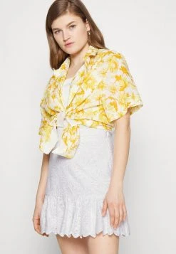 MICHAEL Michael Kors Damen PALM EYLT SKIRT - Minirock - White -Michael Kors Verkäufe e72e3da65eb24037ba82b96f53202779