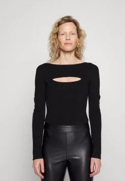 MICHAEL Michael Kors Damen BOAT CUT OUT BODYSUIT - Strickpullover - Black