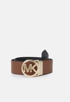 MICHAEL Michael Kors Damen REVERSIBLE BELT - Gürtel - Black/luggage/gold-coloured -Michael Kors Verkäufe f20d6d1fcc3344c8b896faaf25000bd0