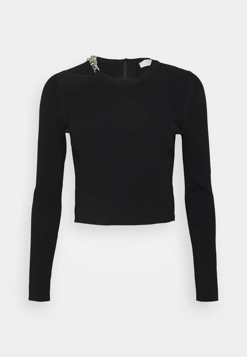 MICHAEL Michael Kors Damen CHAIN CUTOUT FITTED - Strickpullover - Black 9 MICHAEL Michael Kors Damen CHAIN CUTOUT FITTED - Strickpullover - Black – Bild 7