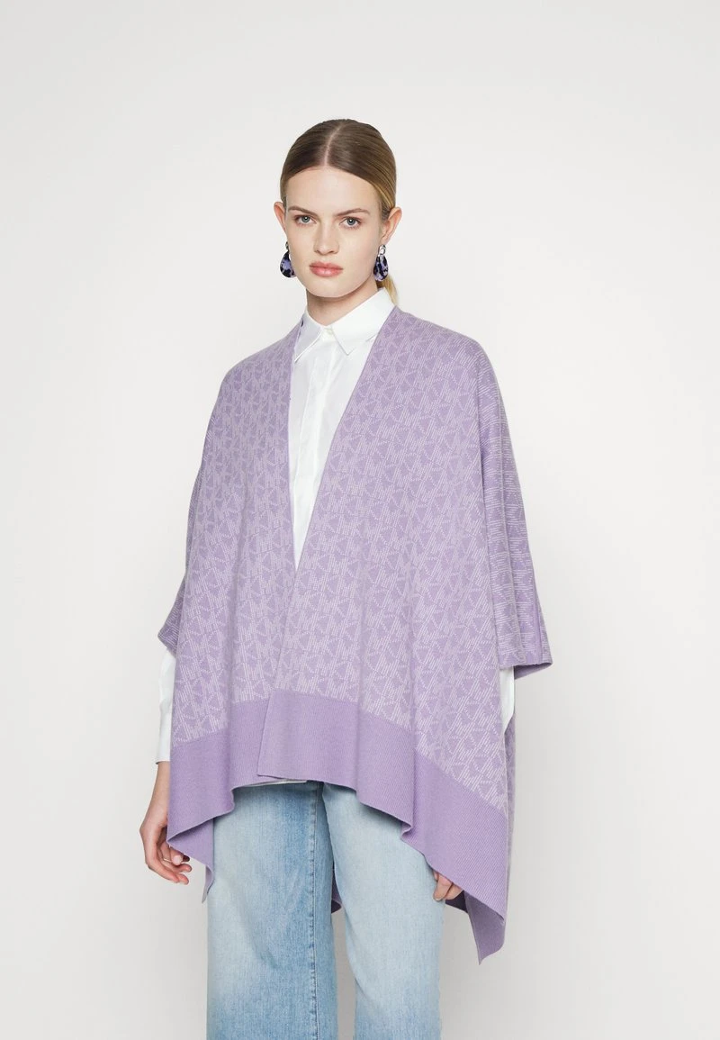 MICHAEL Michael Kors Damen BOLD INTARSIA PONCHO - Cape - Lavender Mist 3 MICHAEL Michael Kors Damen BOLD INTARSIA PONCHO - Cape - Lavender Mist